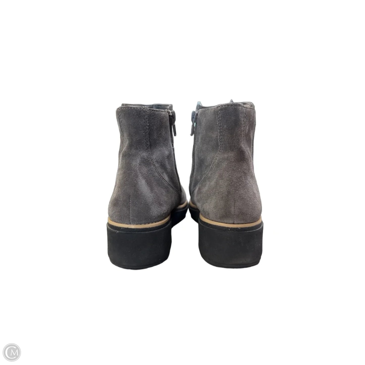 Boots Ankle Heels By Clarks In Grey, Size: 8