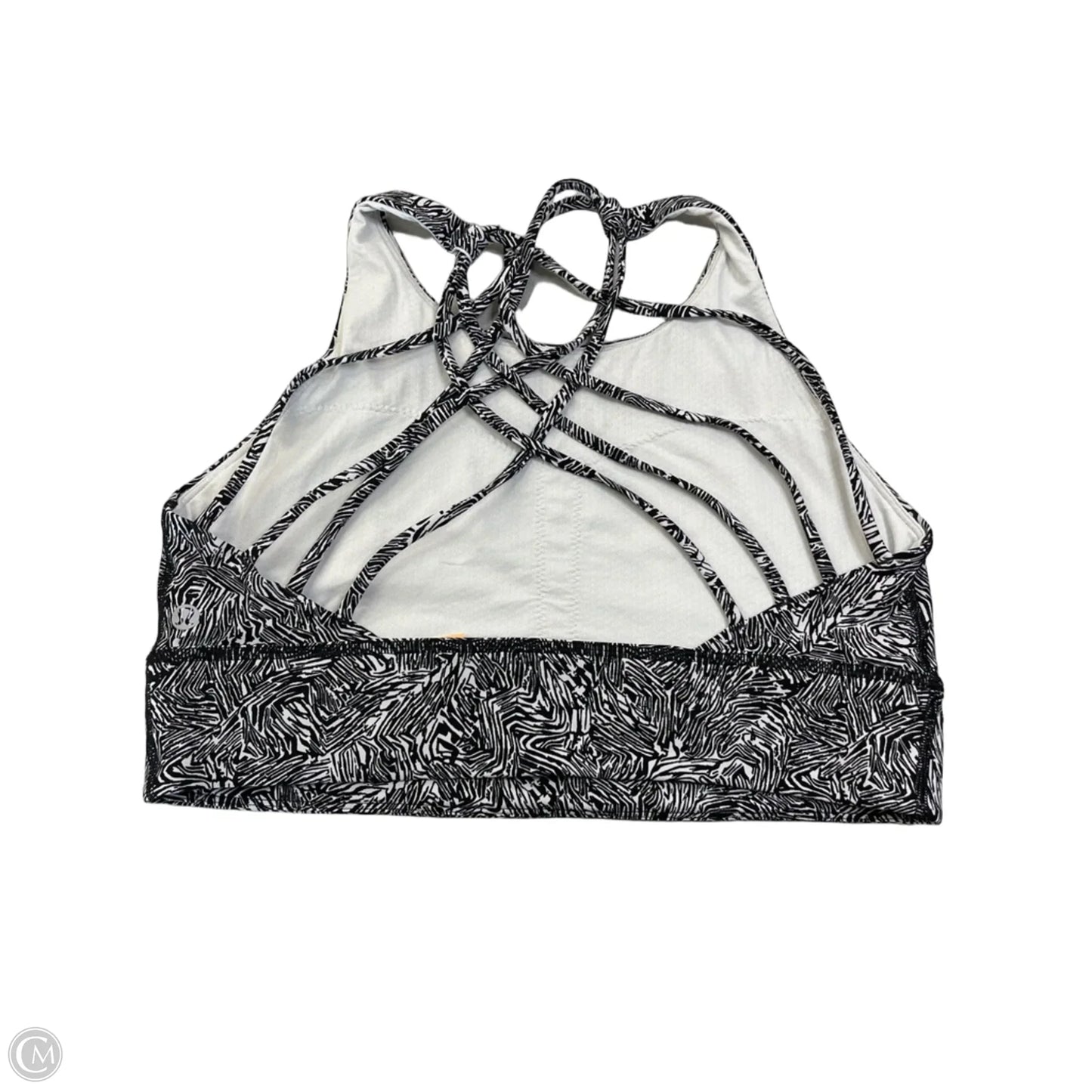 Athletic Bra By Lululemon In Black & White, Size: L