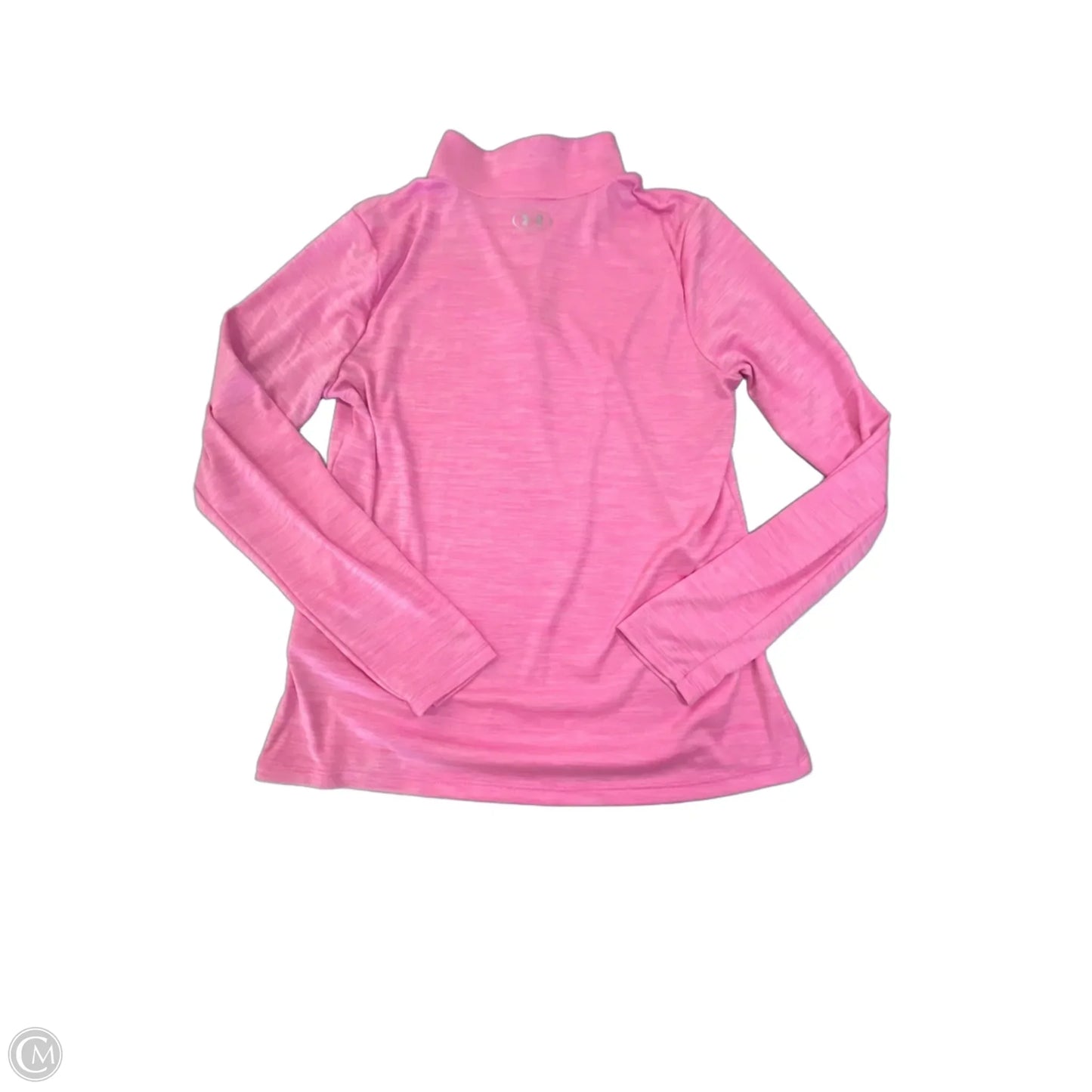 Athletic Top Long Sleeve Collar By Under Armour In Pink, Size: M