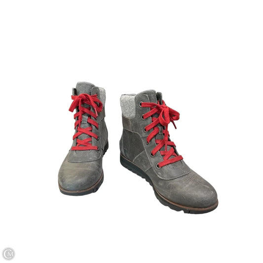 Boots Ankle Flats By Sorel In Grey & Red, Size: 7.5