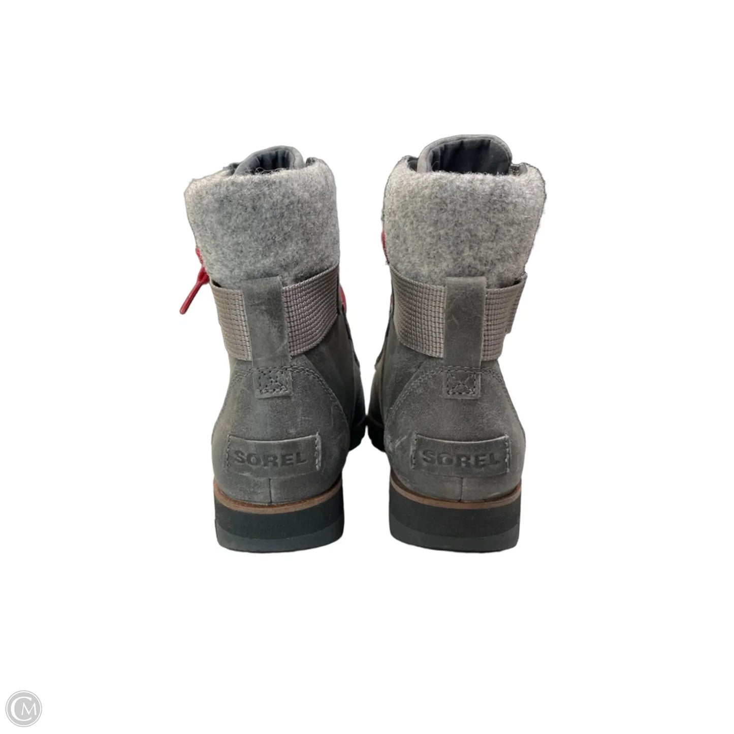 Boots Ankle Flats By Sorel In Grey & Red, Size: 7.5
