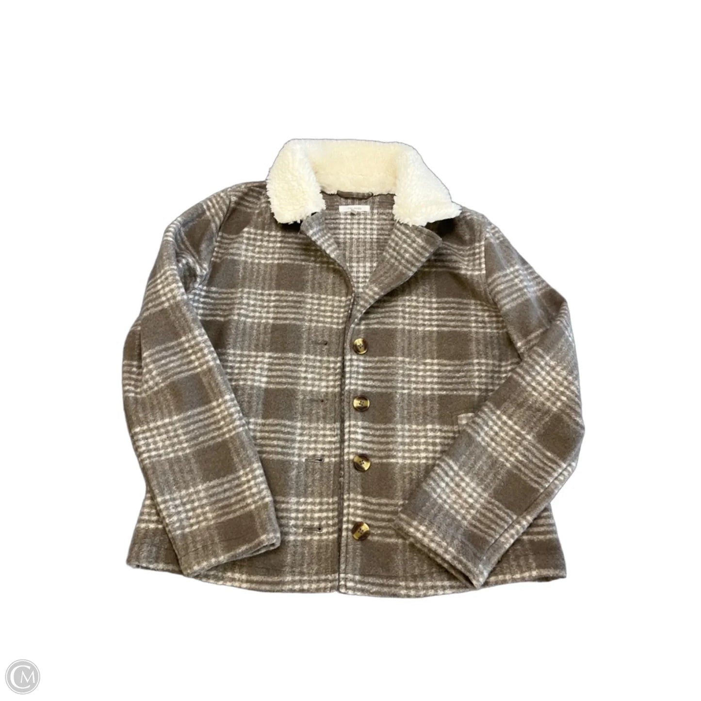 Jacket Shirt By Maurices In Taupe, Size: S