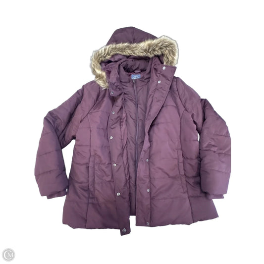 Coat Parka By St Johns Bay In Purple, Size: 1x