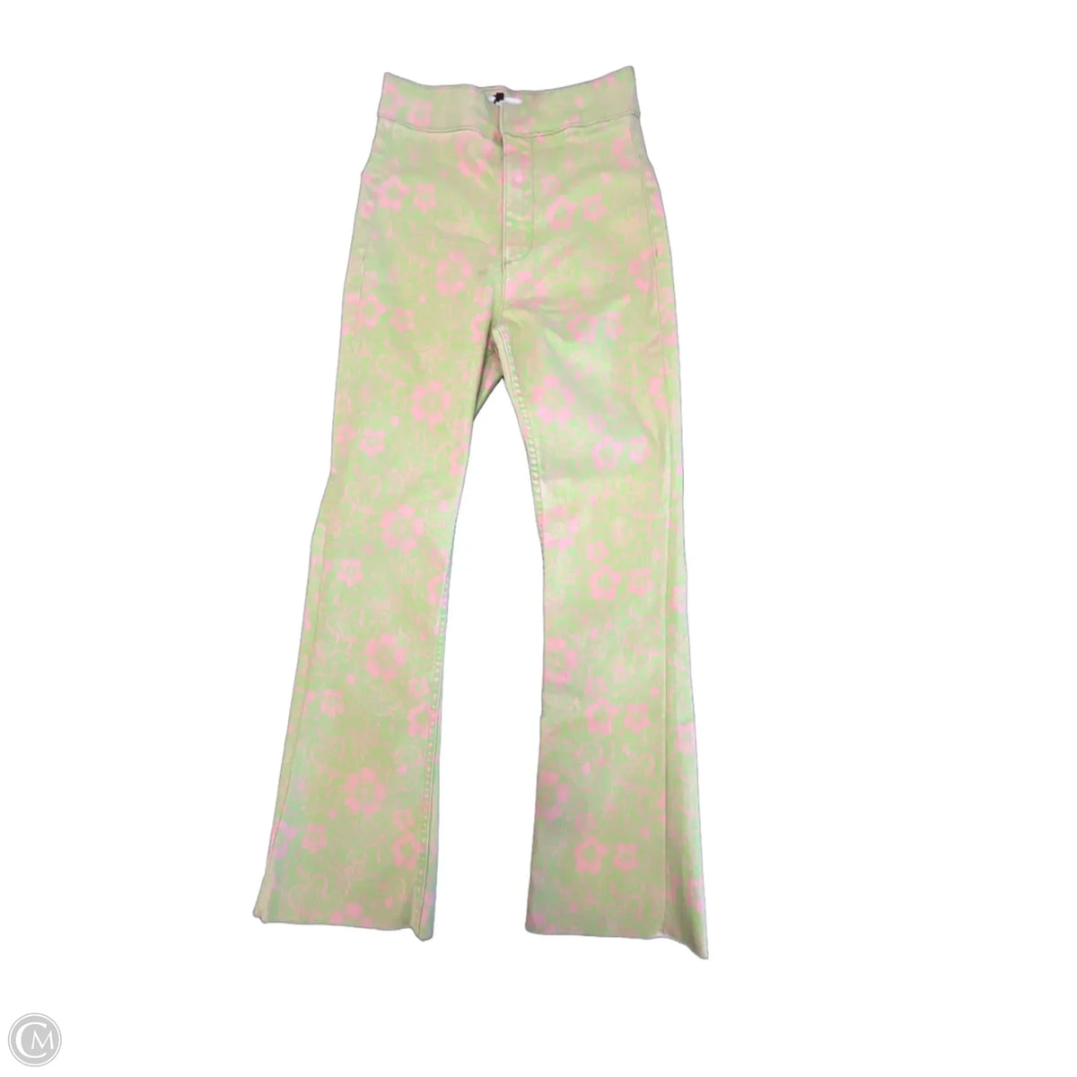 Jeans Flared By Zara In Green Denim, Size: 4