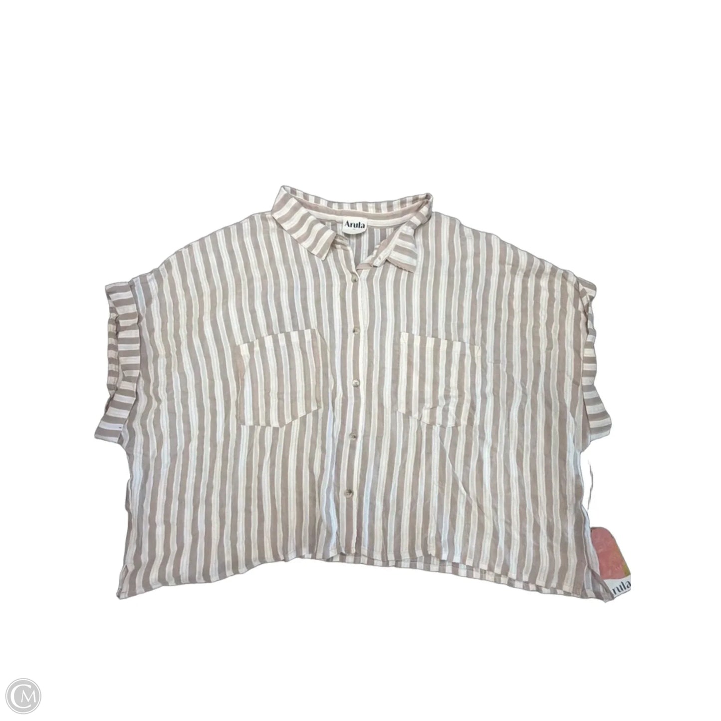 Top Short Sleeve By Arula In Striped Pattern, Size: 1x