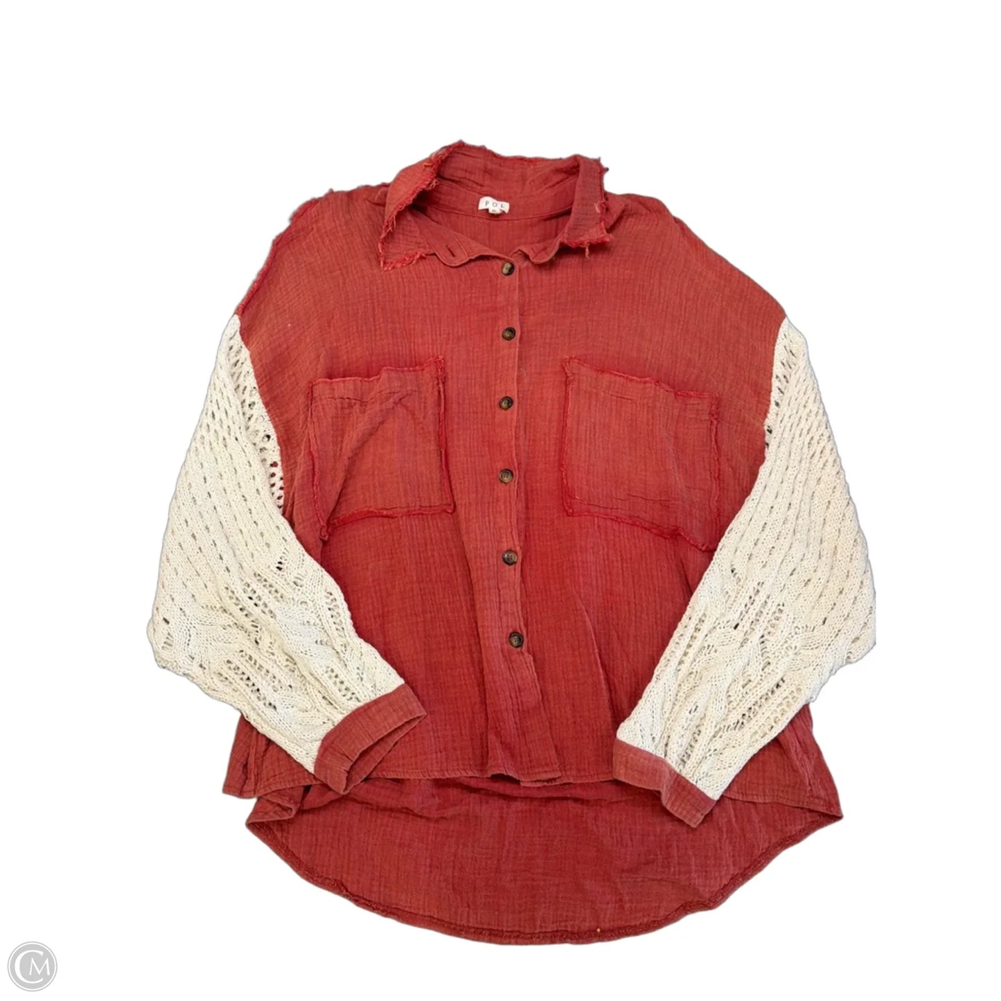 Top Long Sleeve By Pol In Orange, Size: S