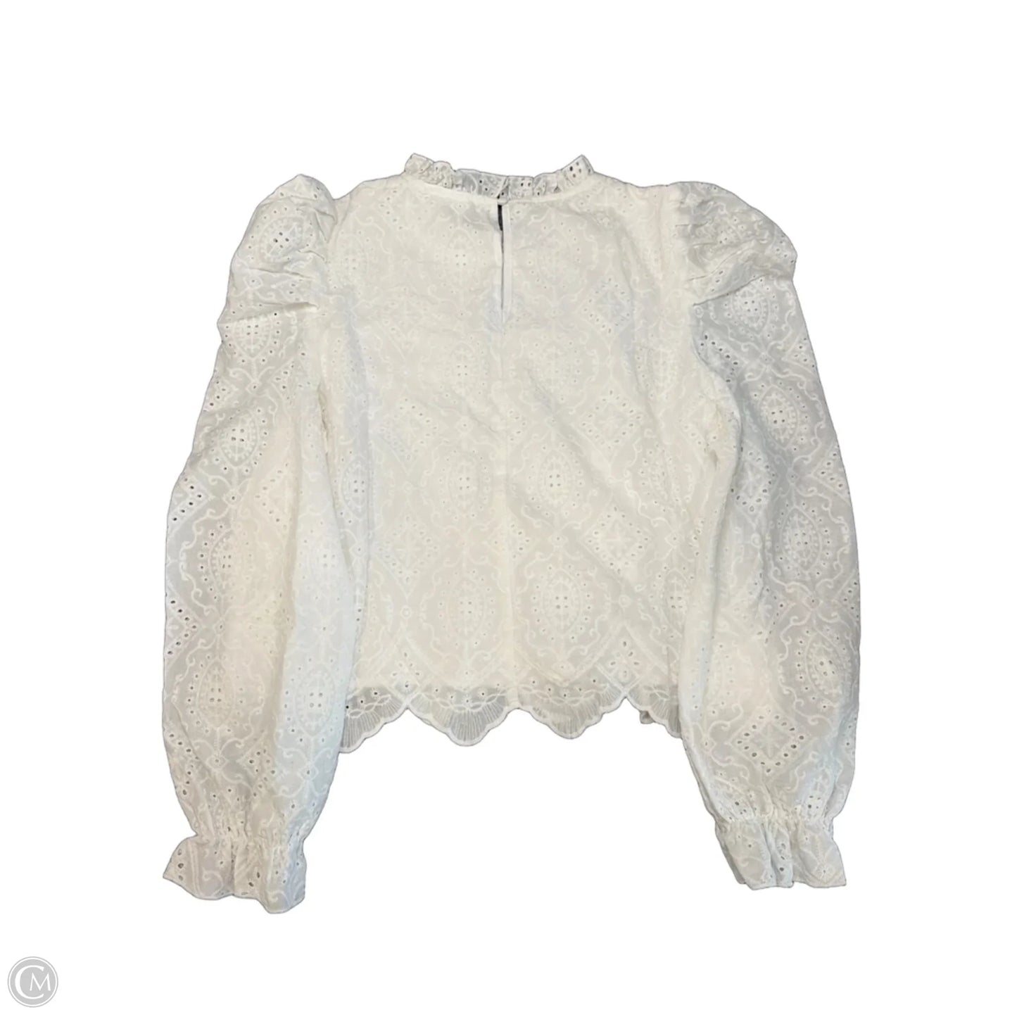 Blouse Long Sleeve By Able In White, Size: L