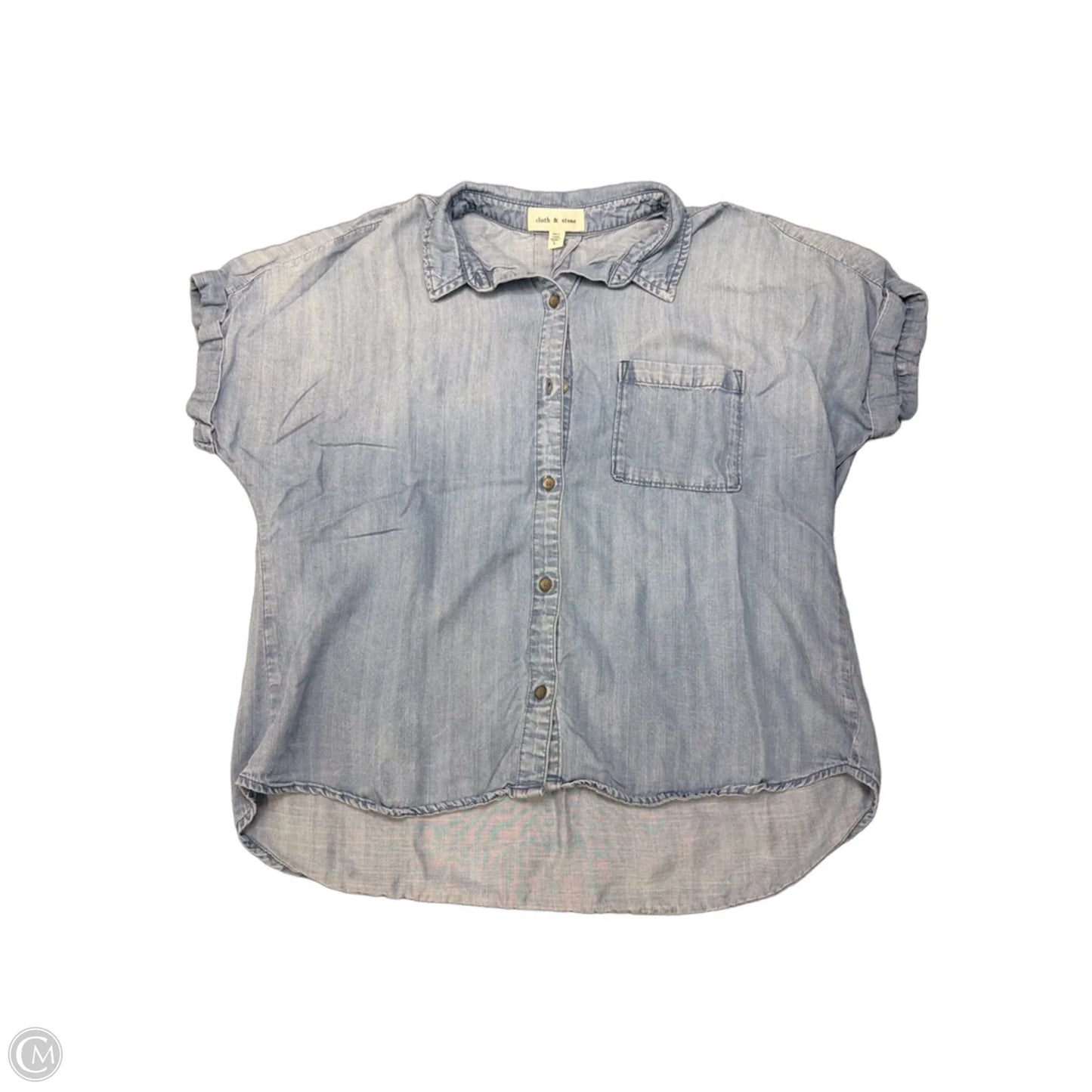 Top Short Sleeve By Cloth & Stone In Blue, Size: L