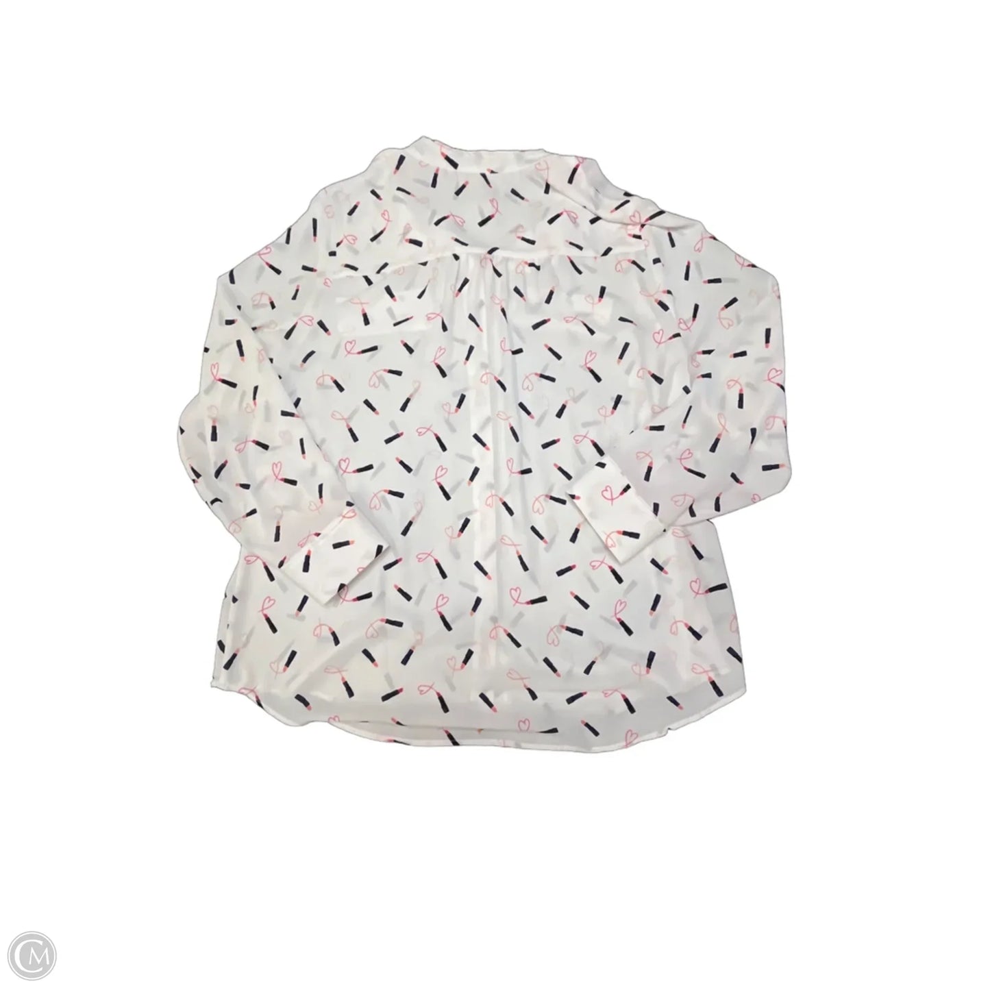 Top Long Sleeve By Chicos In White, Size: Xl