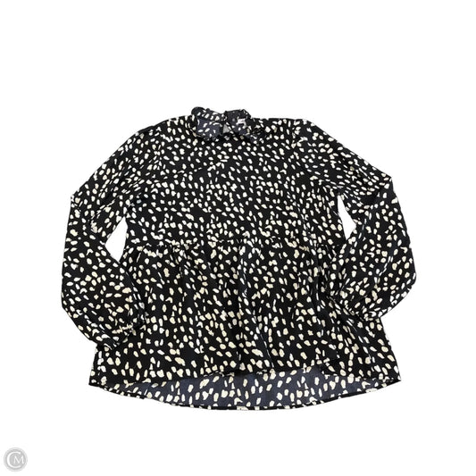 Top Long Sleeve By White Birch In Polkadot Pattern, Size: Xl