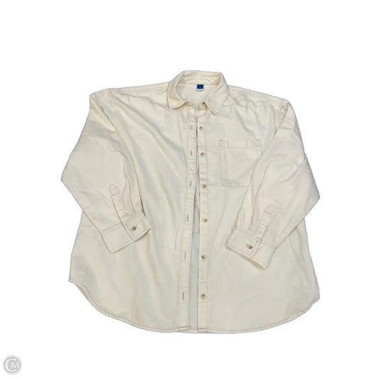Top Long Sleeve By Gap In Cream, Size: M