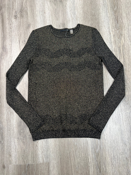 Sweater By Tahari By Arthur Levine In Black & Gold, Size: Xs