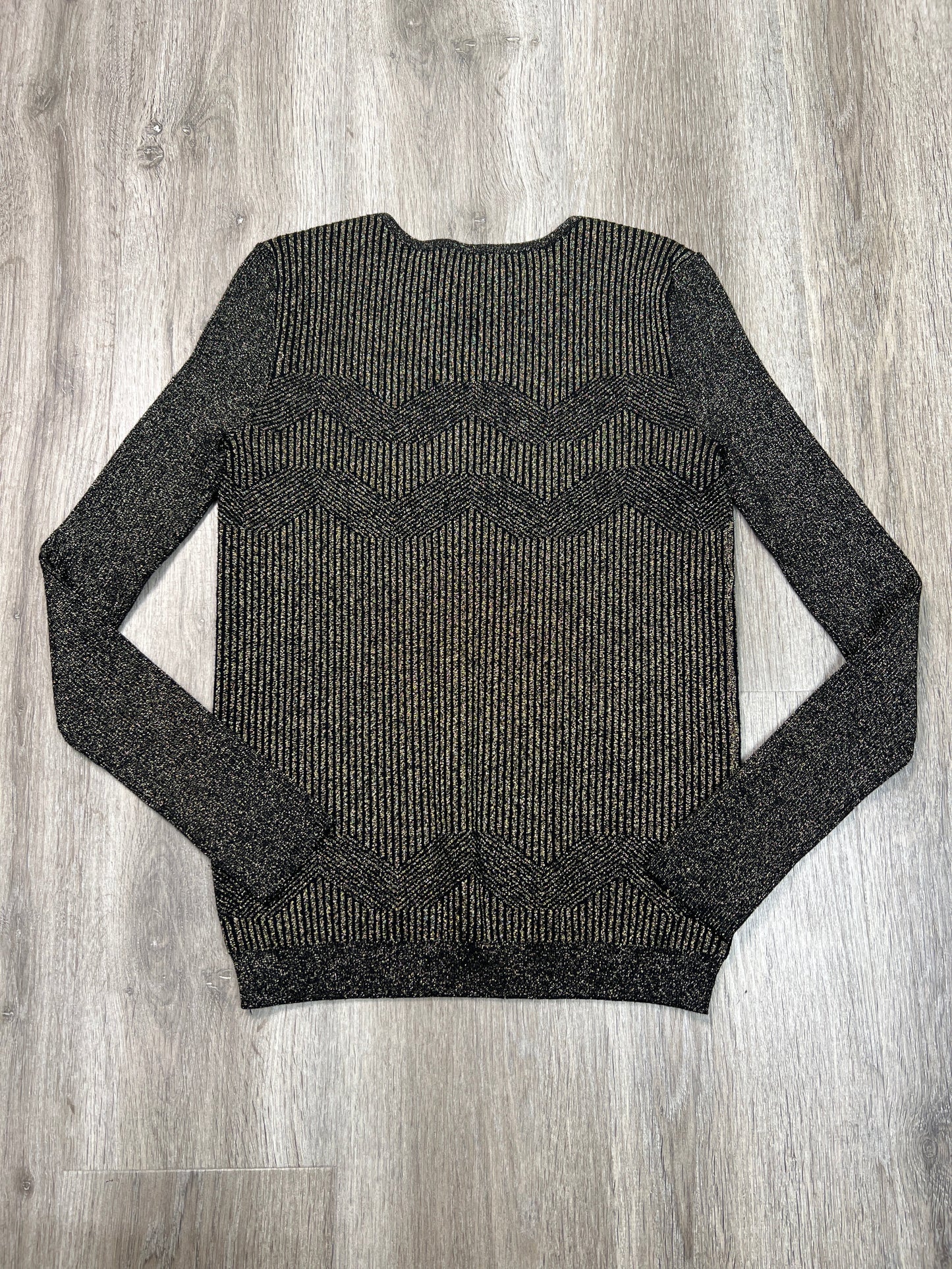 Sweater By Tahari By Arthur Levine In Black & Gold, Size: Xs