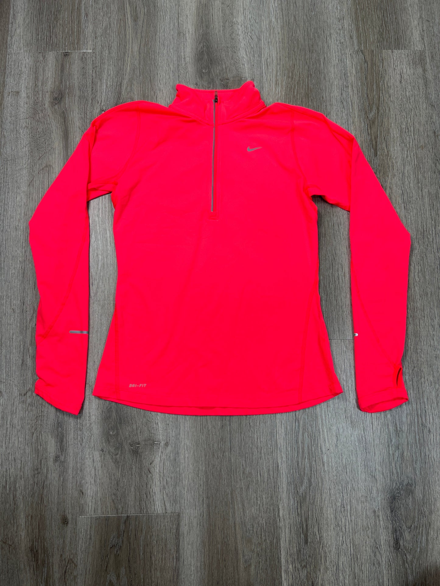 Athletic Top Long Sleeve Collar By Nike Apparel In Pink, Size: S