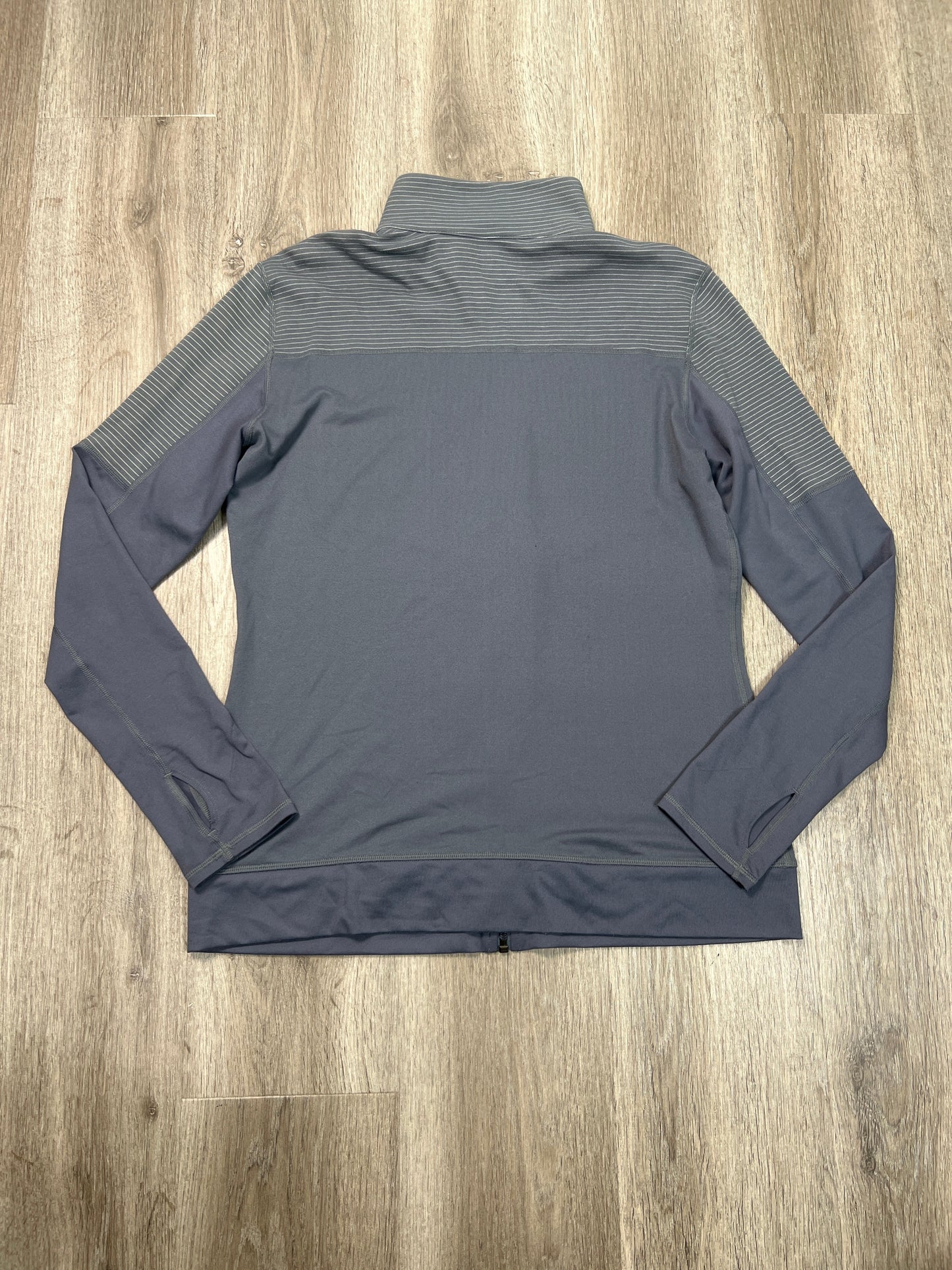 Athletic Jacket By Adidas In Grey, Size: L