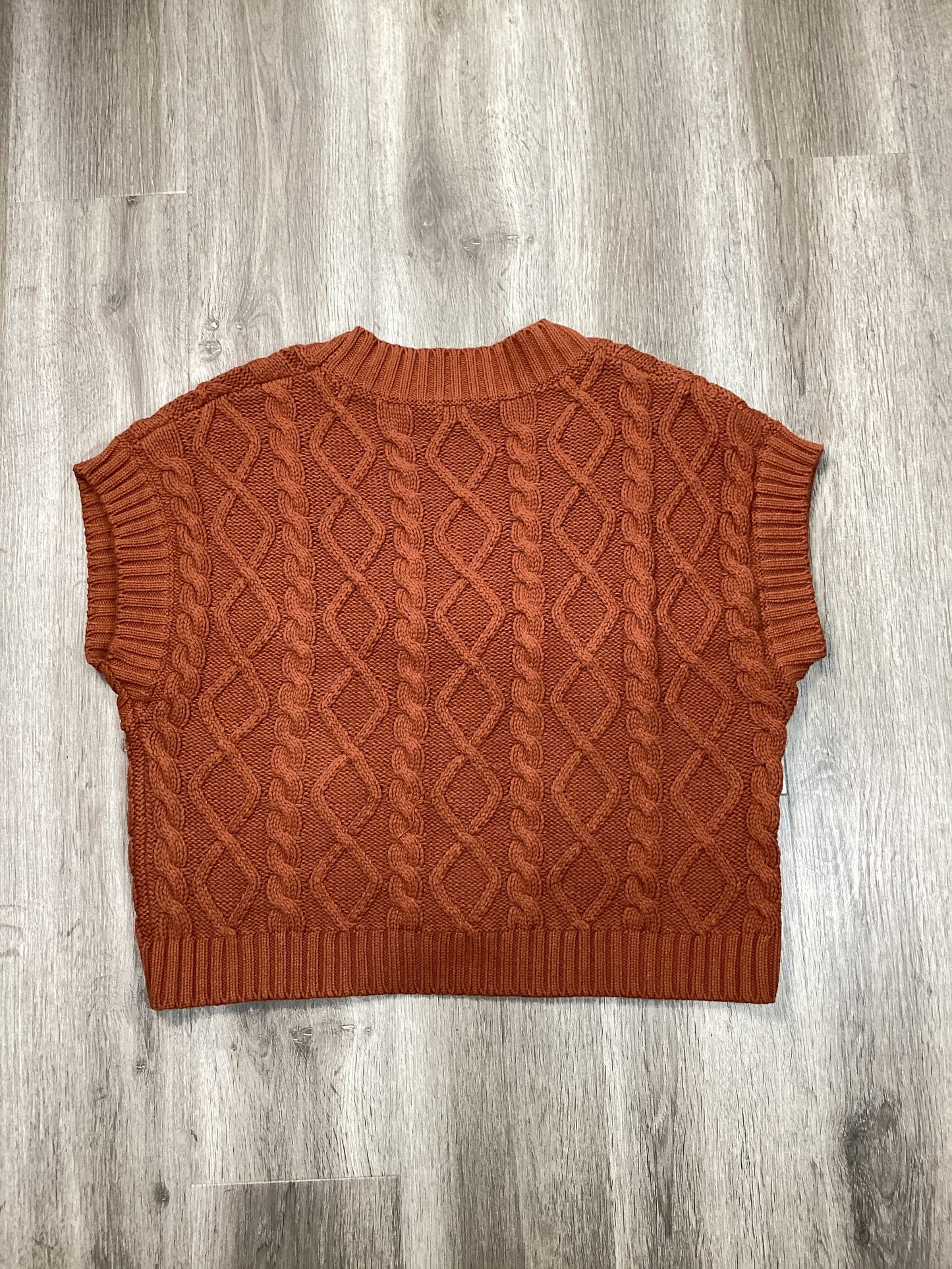 Vest Sweater By Clothes Mentor In Orange, Size: M