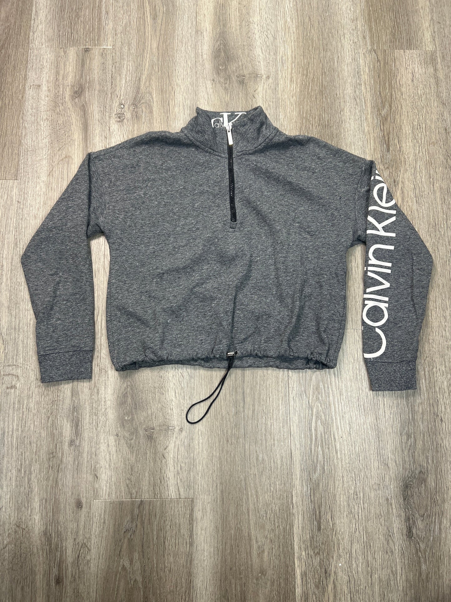 Sweatshirt Collar By Calvin Klein In Grey, Size: S