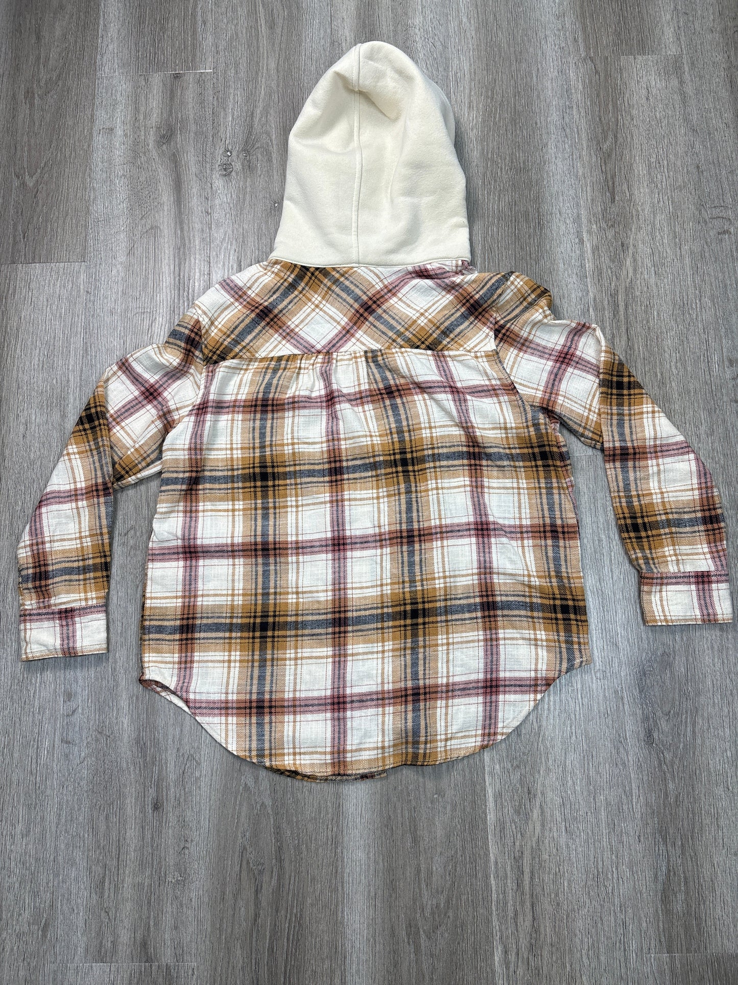 Jacket Shirt By Love Tree In Plaid Pattern, Size: M