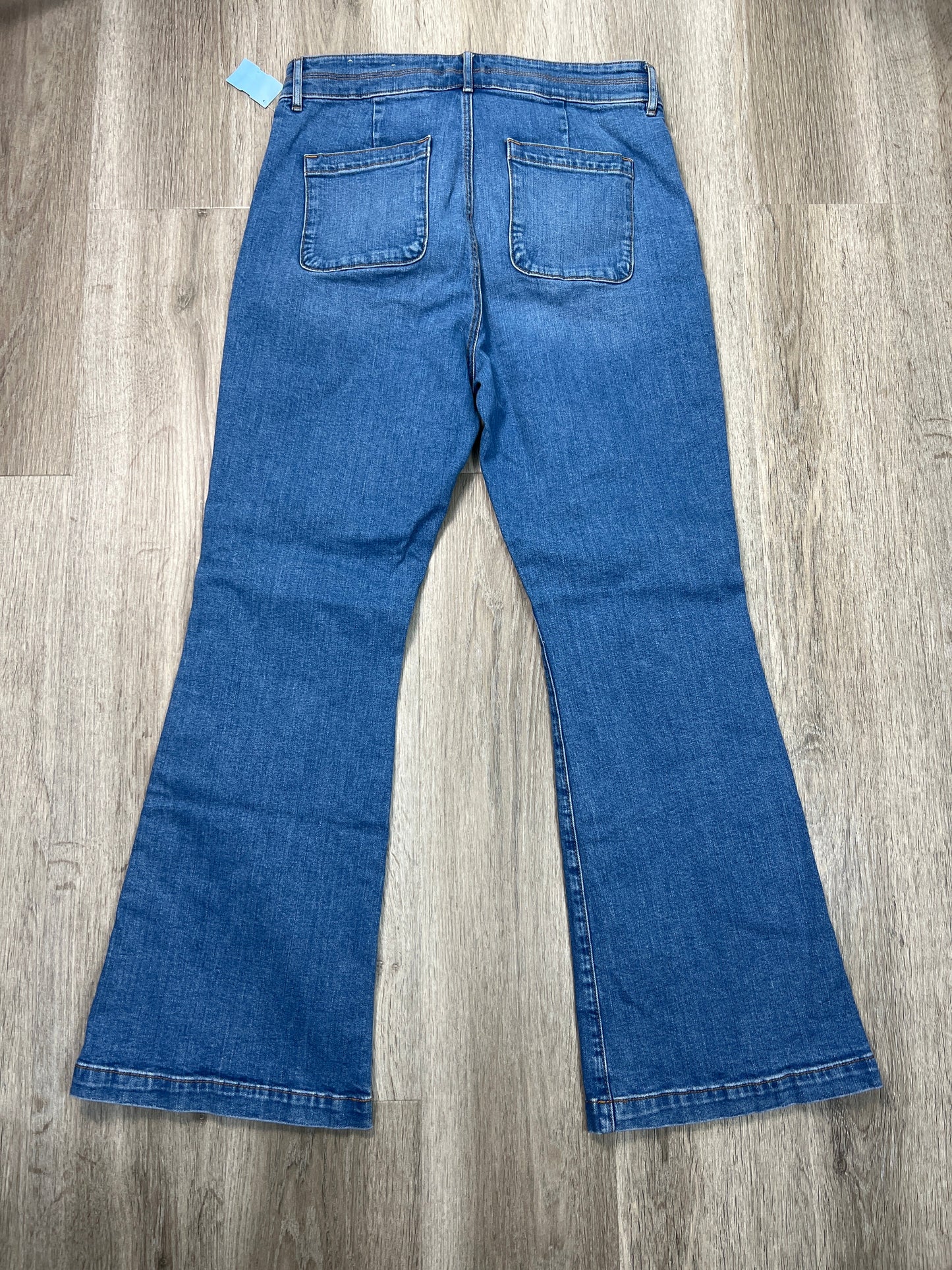 Jeans Flared By Loft In Blue Denim, Size: 14