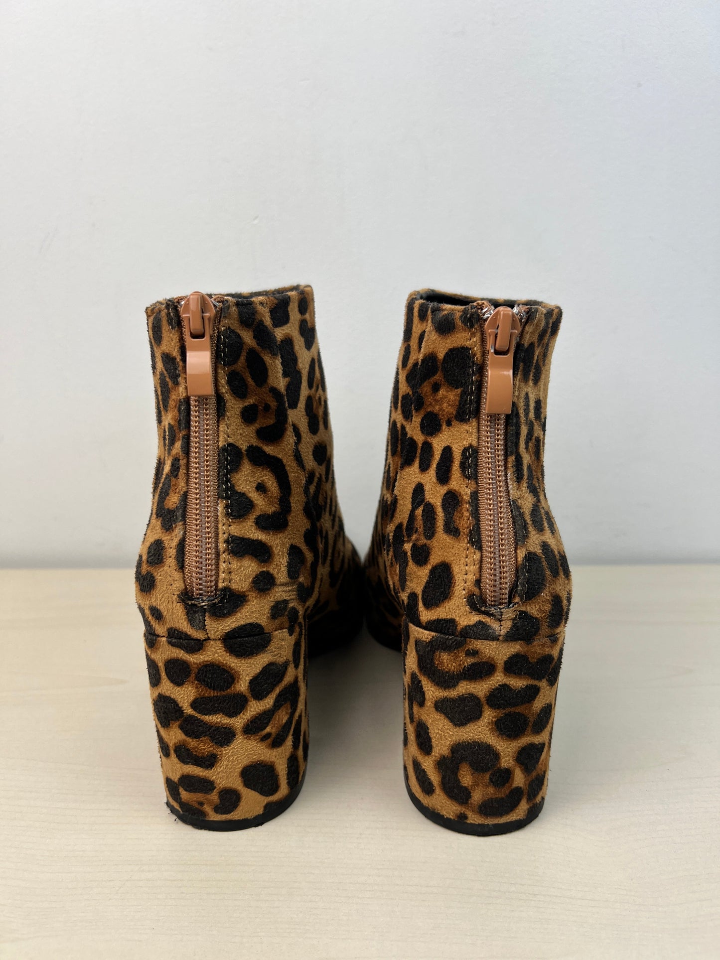 Boots Ankle Heels By Top Moda In Animal Print, Size: 8