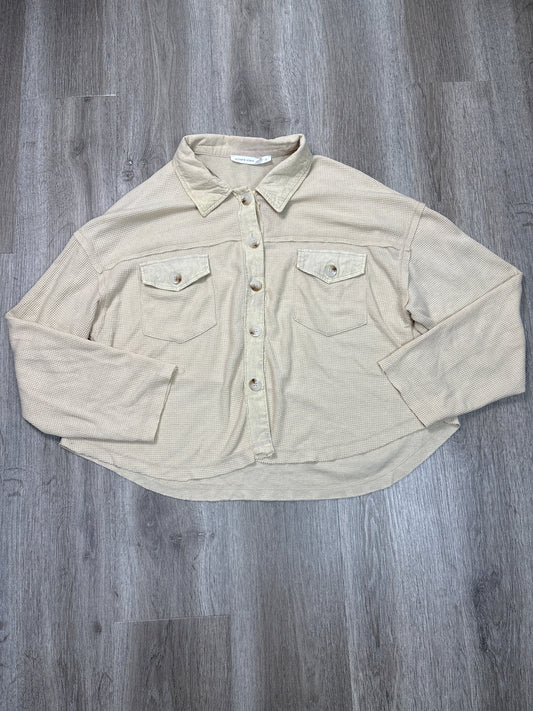 Top Long Sleeve By Altard State In Tan, Size: L