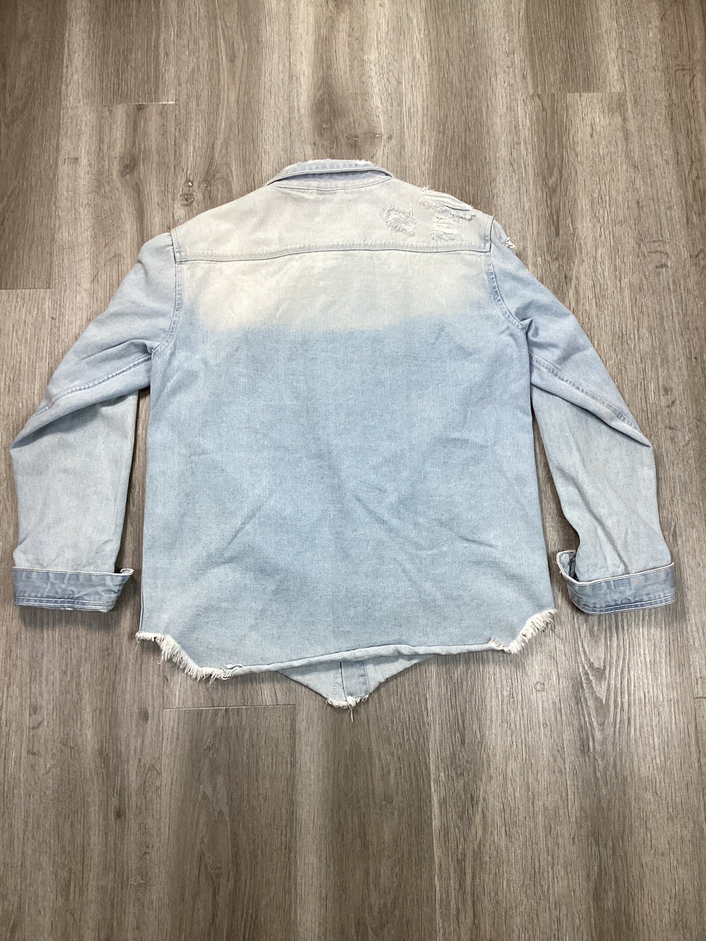 Jacket Denim By Fashion Nova In Blue Denim, Size: L