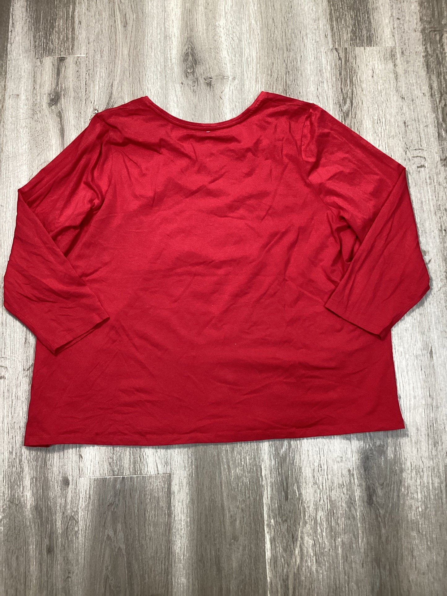 Top Long Sleeve By Catherines In Red, Size: 3x