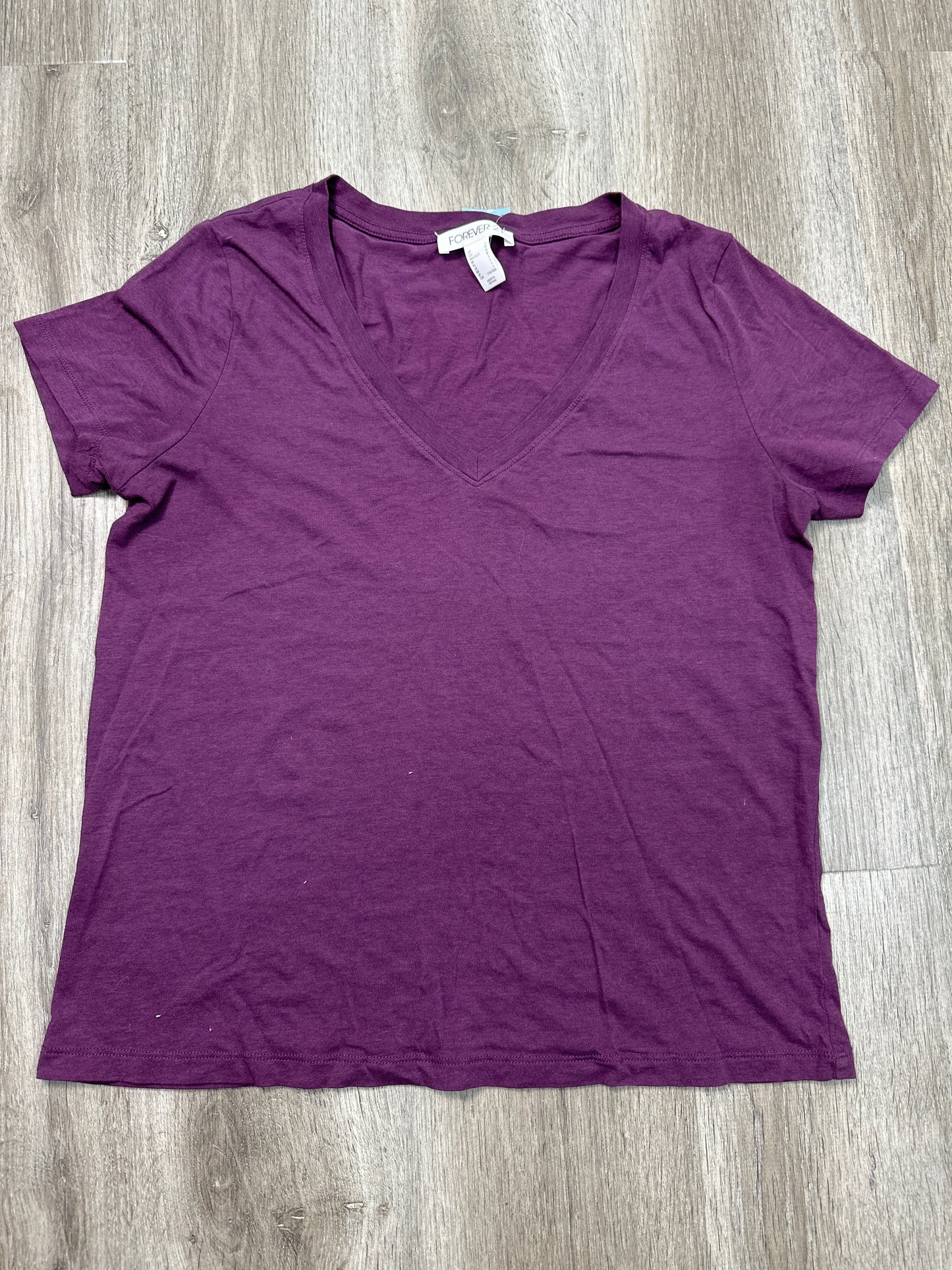 Top Short Sleeve By Forever 21 In Purple, Size: L