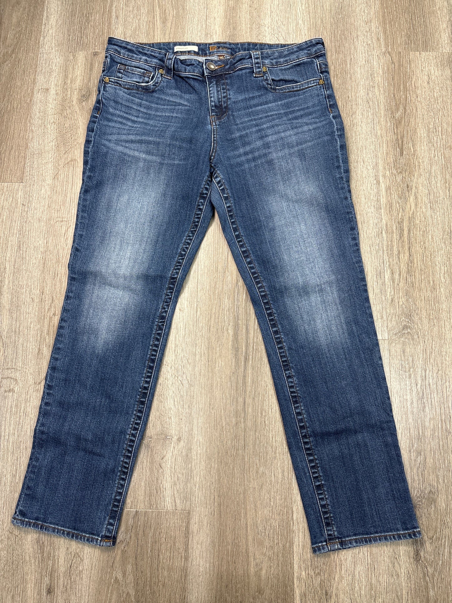 Jeans Straight By Kut In Blue Denim, Size: 14