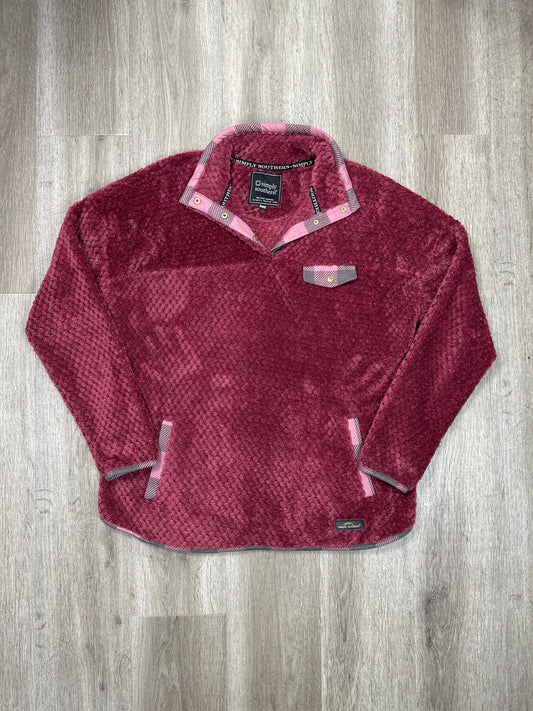 Sweatshirt Collar By Simply Southern In Maroon, Size: Xl