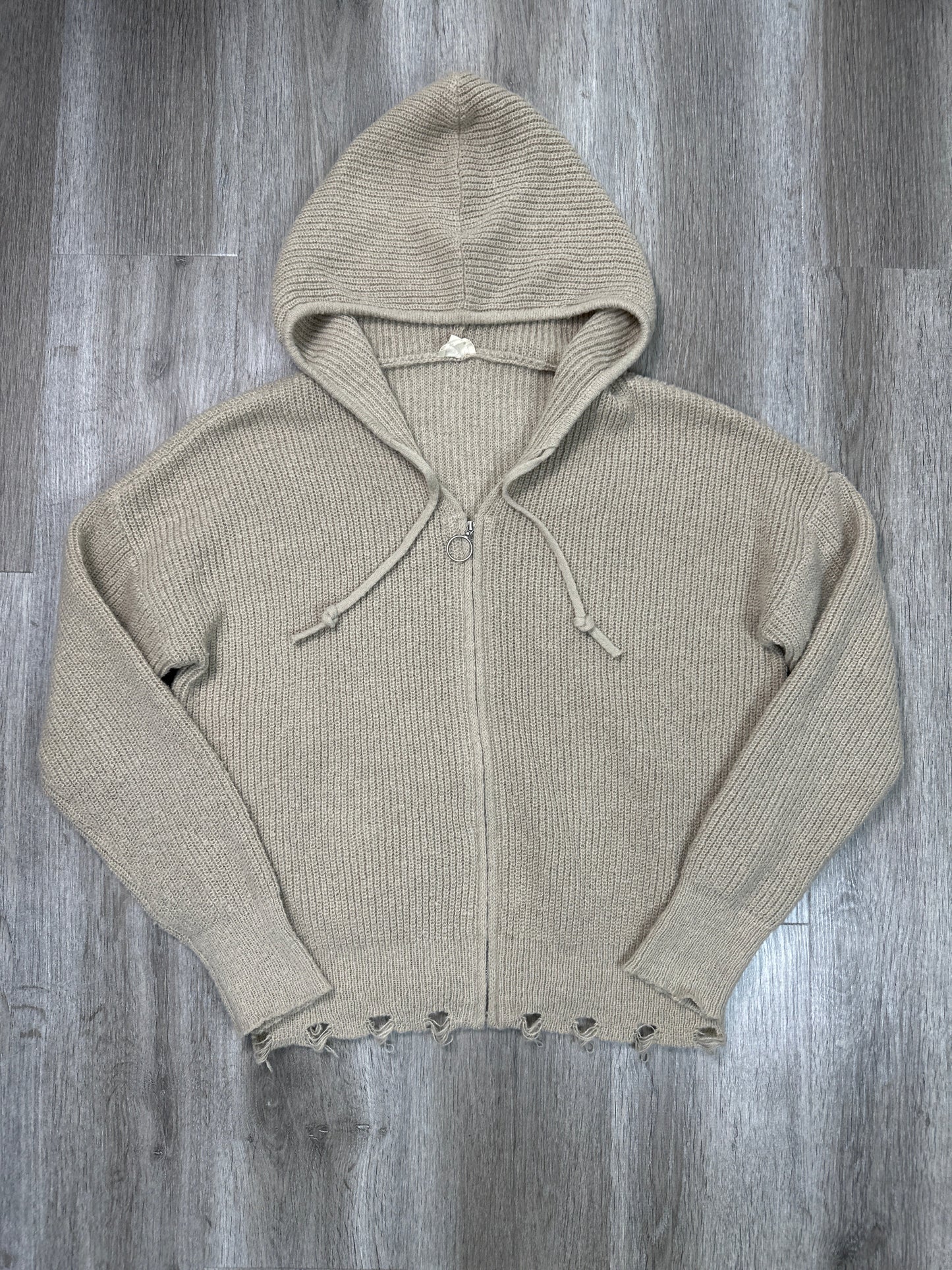 Sweatshirt Hoodie By Hem & Thread In Tan, Size: M