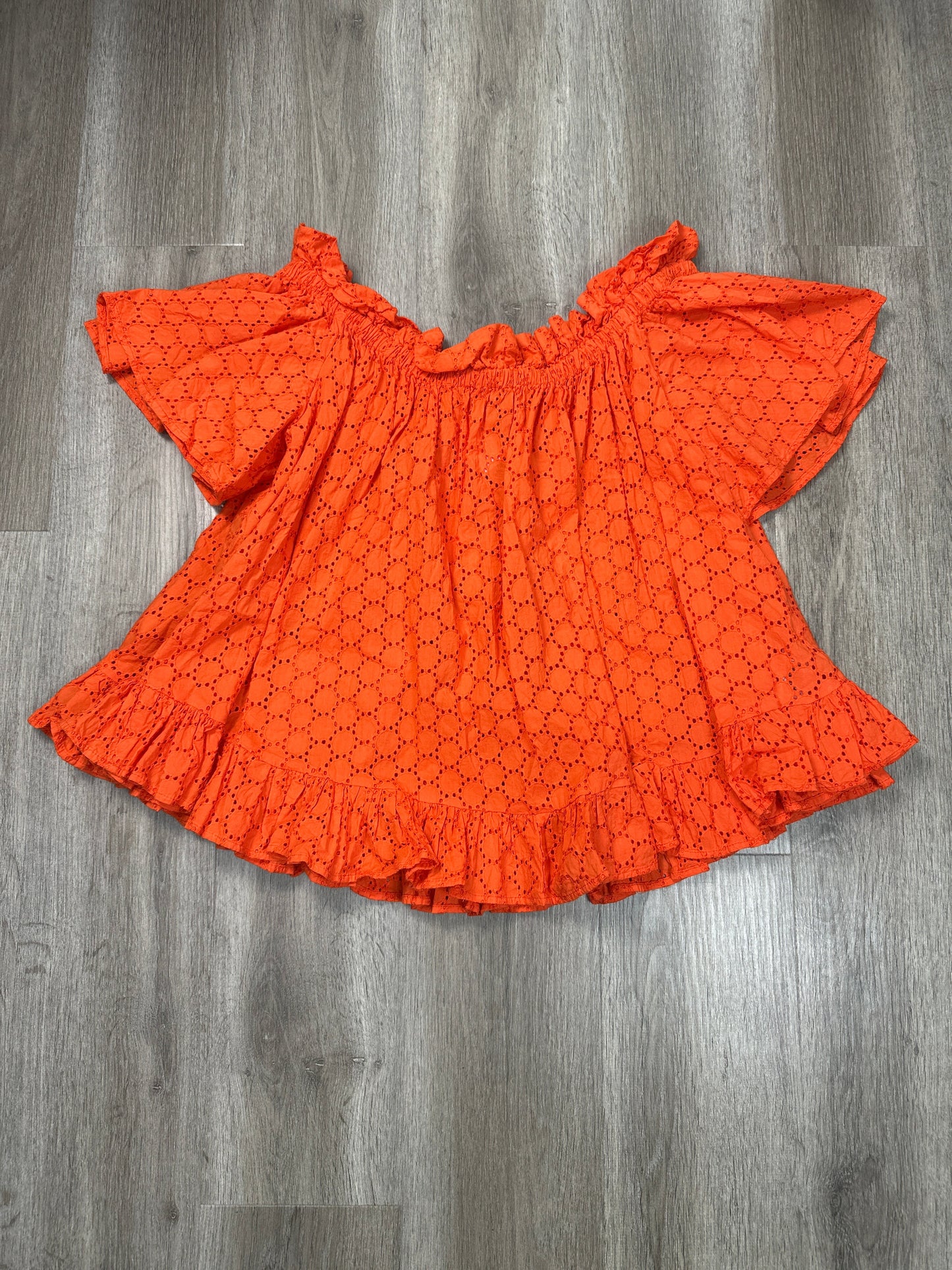 Top Short Sleeve By Asos In Orange, Size: Xl