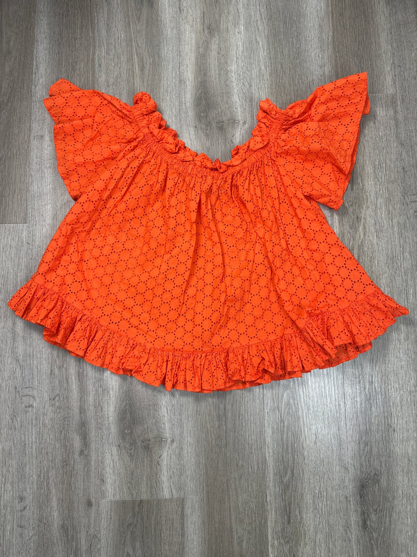 Top Short Sleeve By Asos In Orange, Size: Xl