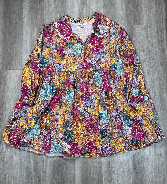 Dress Casual Midi By Target In Floral Print, Size: 2x