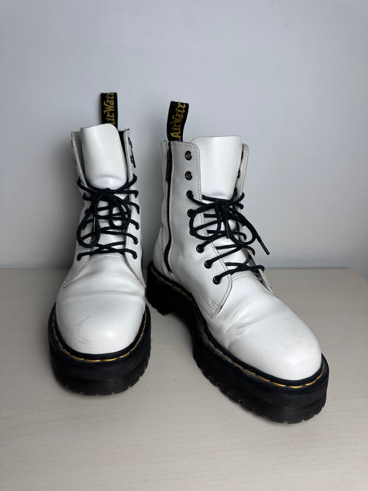 Boots Combat By Dr Martens In White, Size: 9