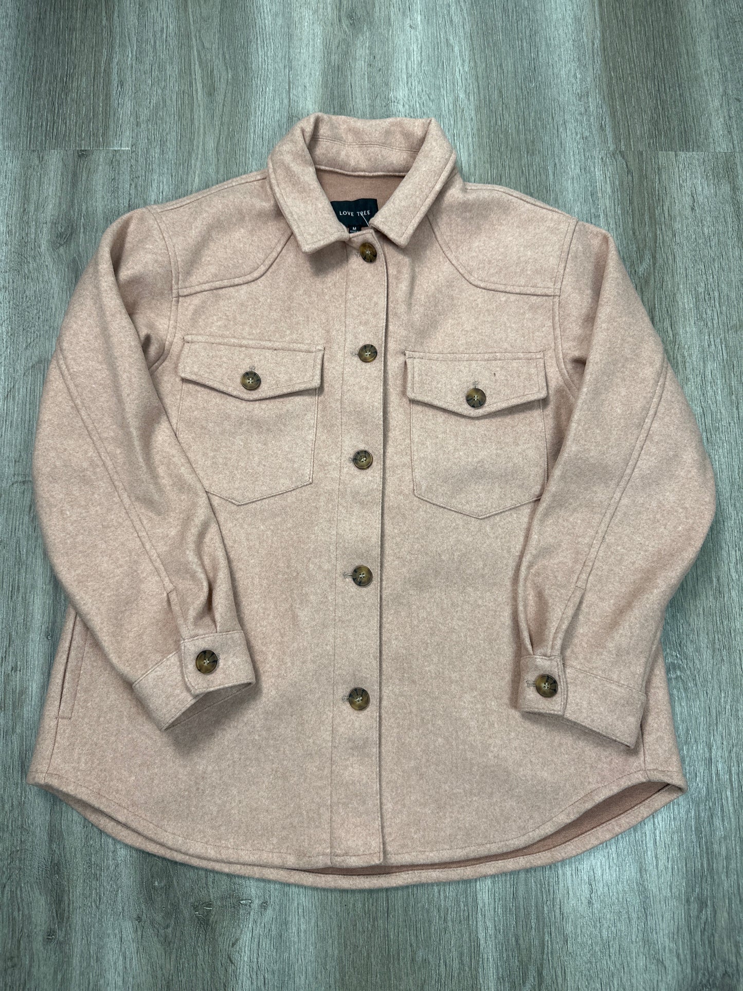 Jacket Shirt By Love Tree In Pink, Size: M