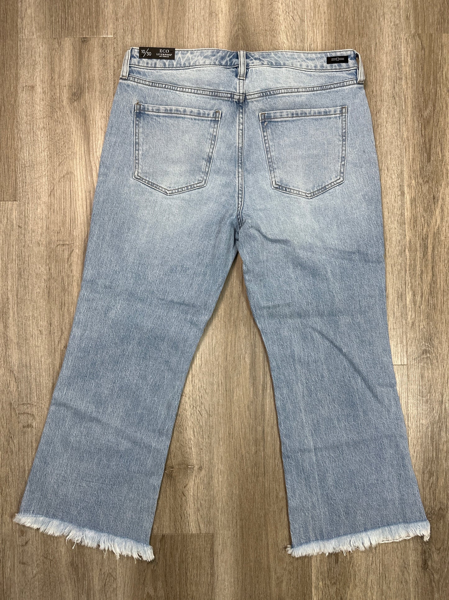 Jeans Cropped By Liverpool In Blue Denim, Size: 10