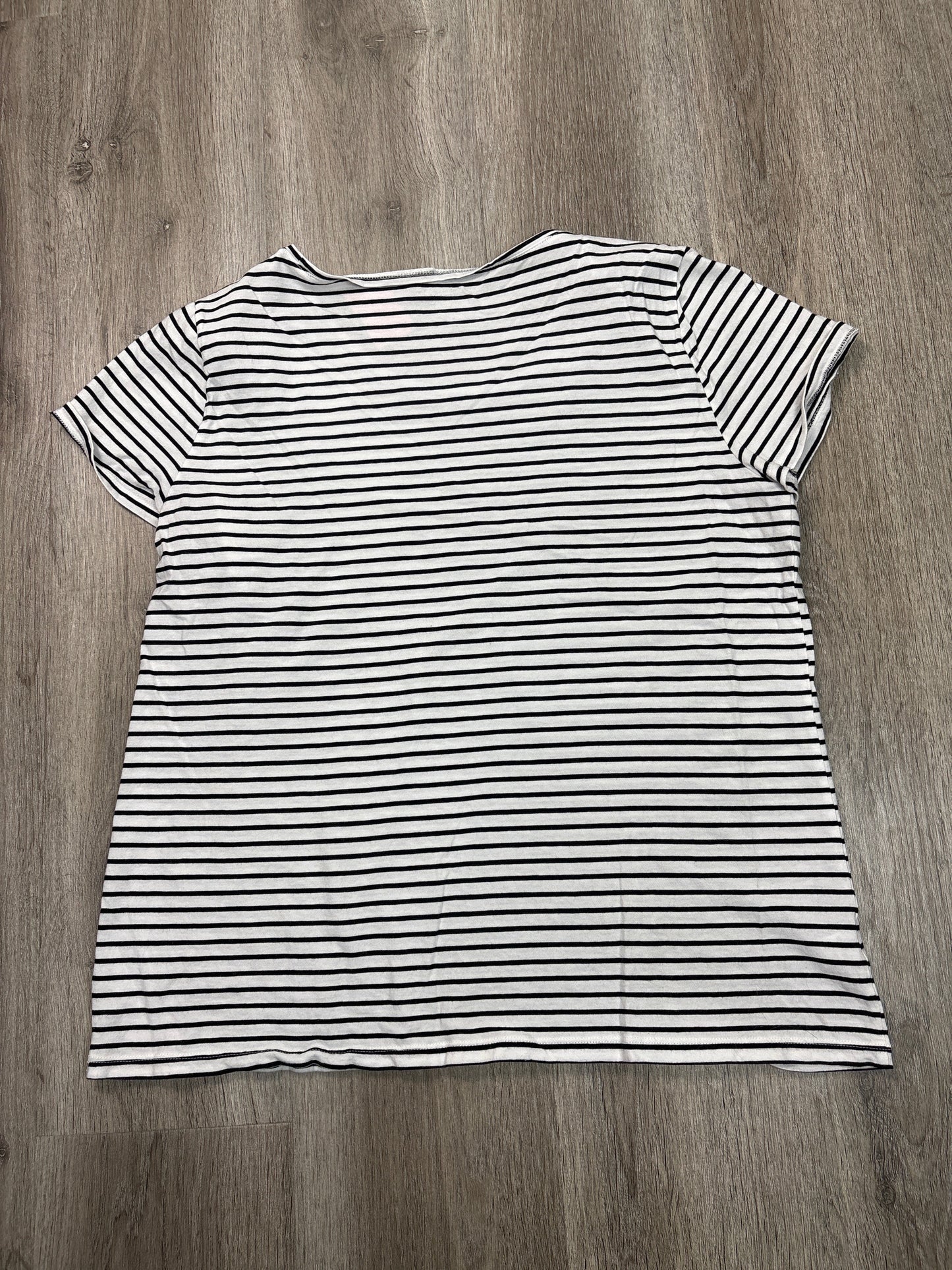 Top Short Sleeve By Ann Taylor In Striped Pattern, Size: Xl