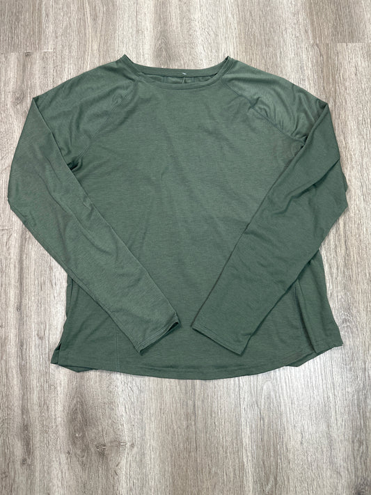 Athletic Top Long Sleeve Crewneck By Tek Gear In Green, Size: L