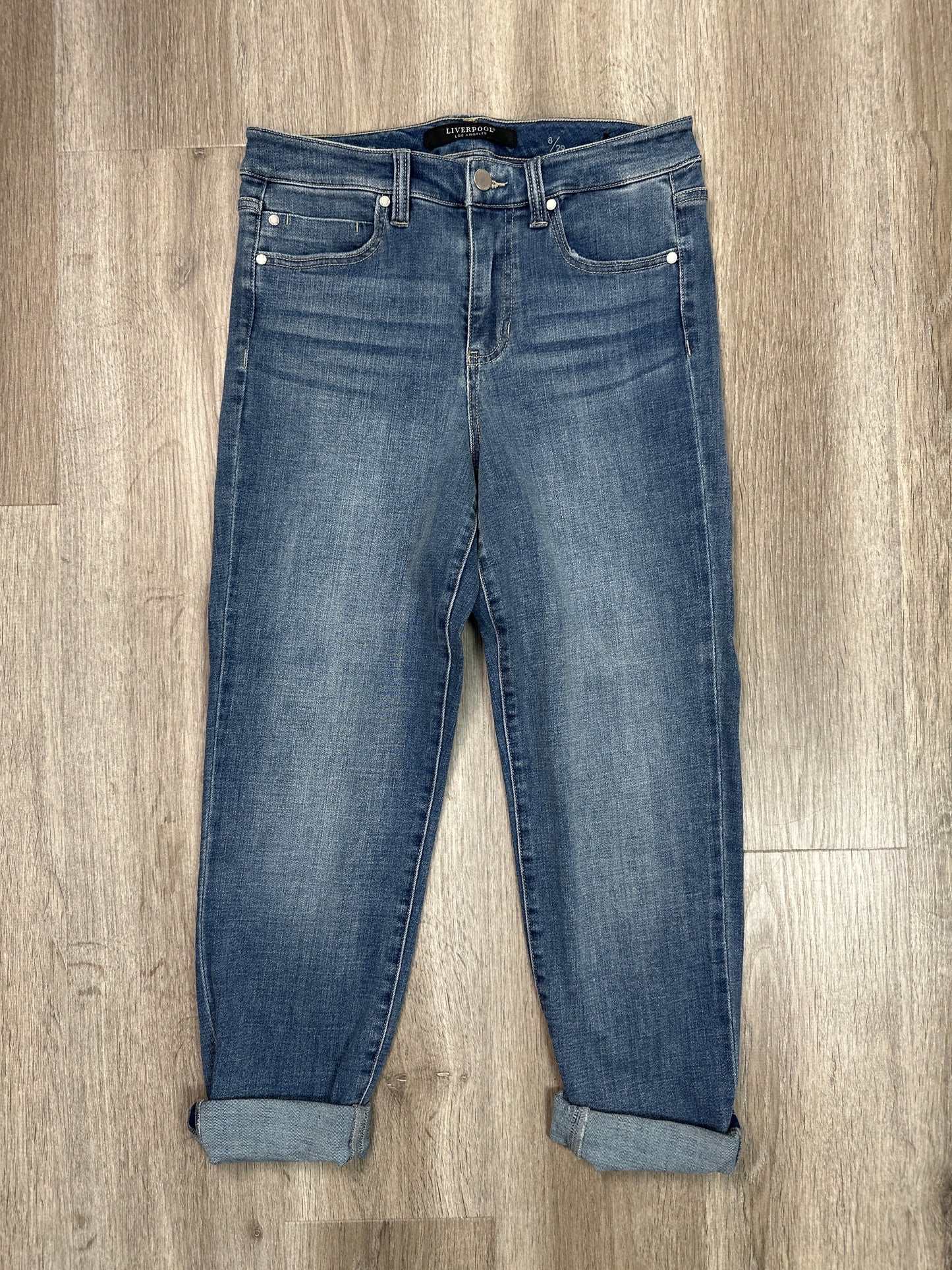 Jeans Boyfriend By Liverpool In Blue Denim, Size: 8