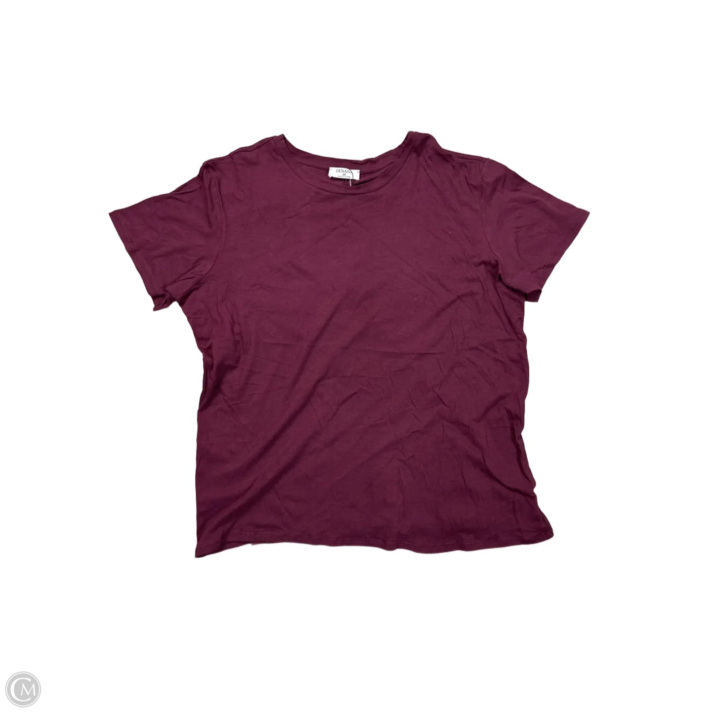 Top Short Sleeve By Zenana Outfitters In Maroon, Size: 2x