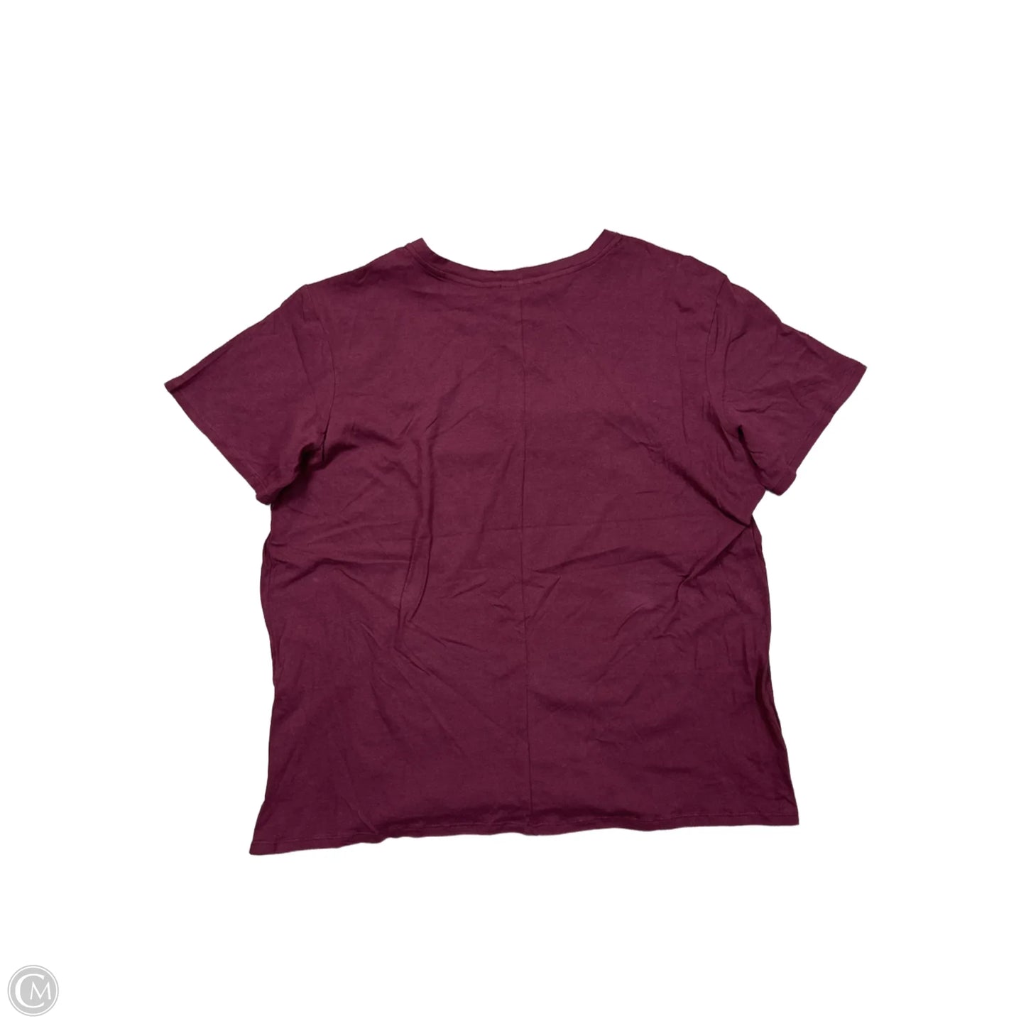 Top Short Sleeve By Zenana Outfitters In Maroon, Size: 2x