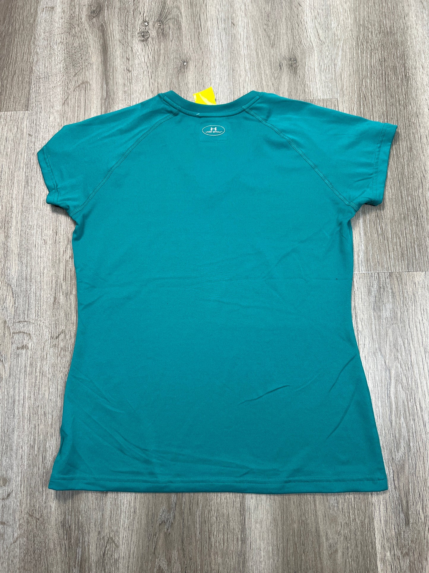 Athletic Top Short Sleeve By Under Armour In Teal, Size: S