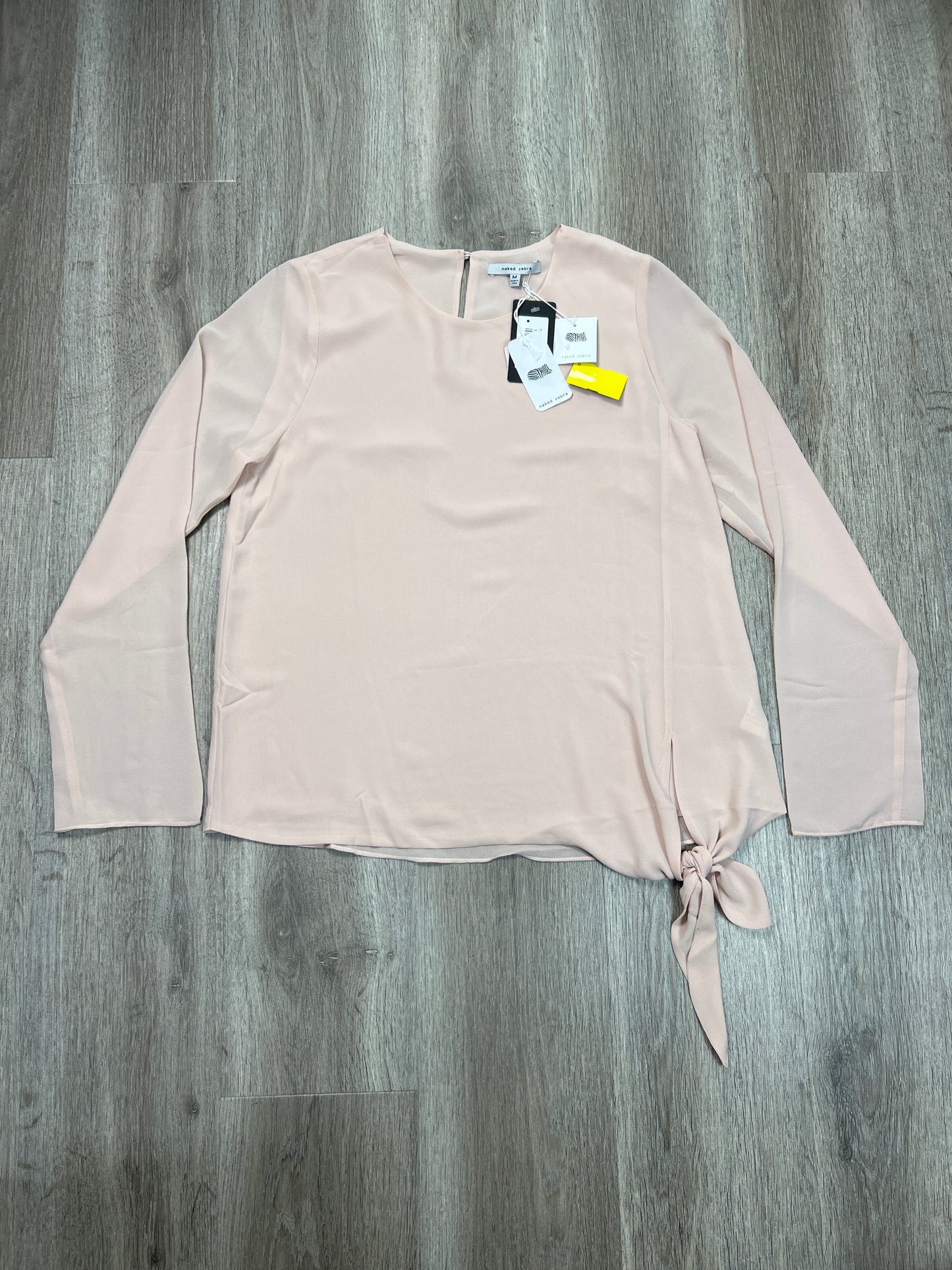 Blouse Long Sleeve By Naked Zebra In Pink, Size: M