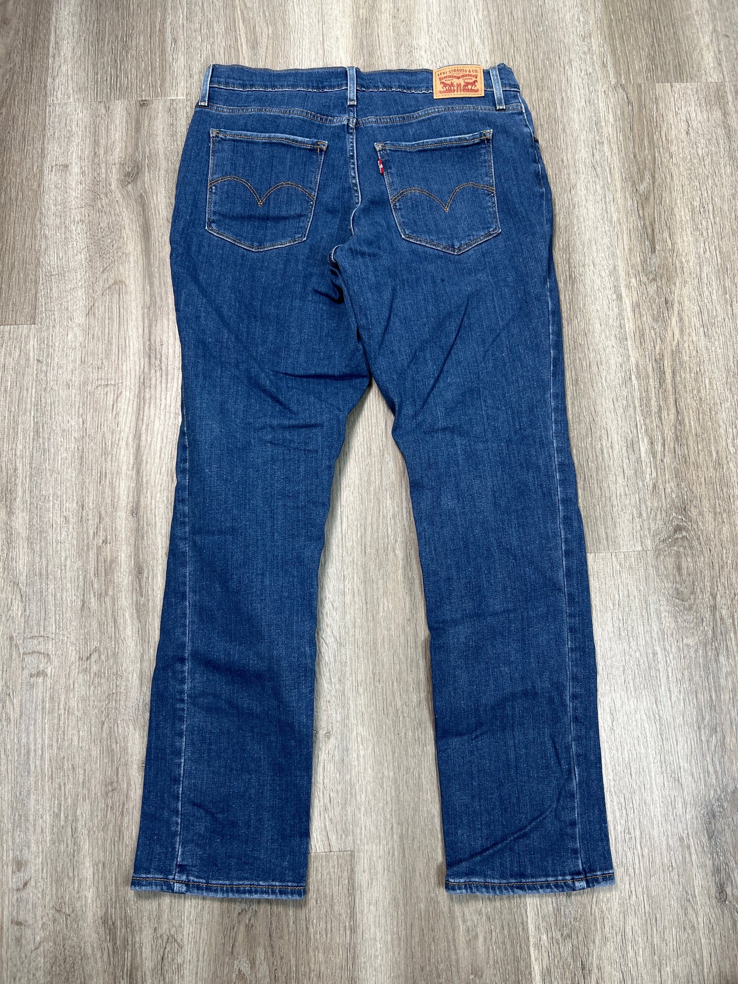 Jeans Straight By Levis In Blue Denim, Size: 12