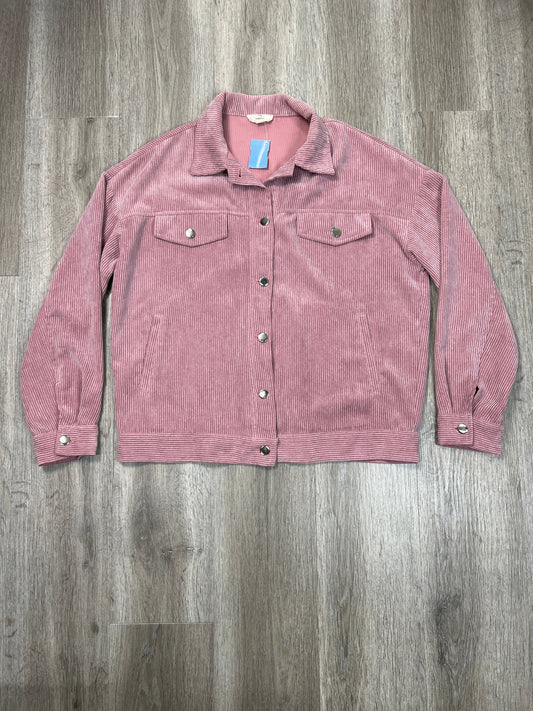 Jacket Shirt By Entro In Pink, Size: S