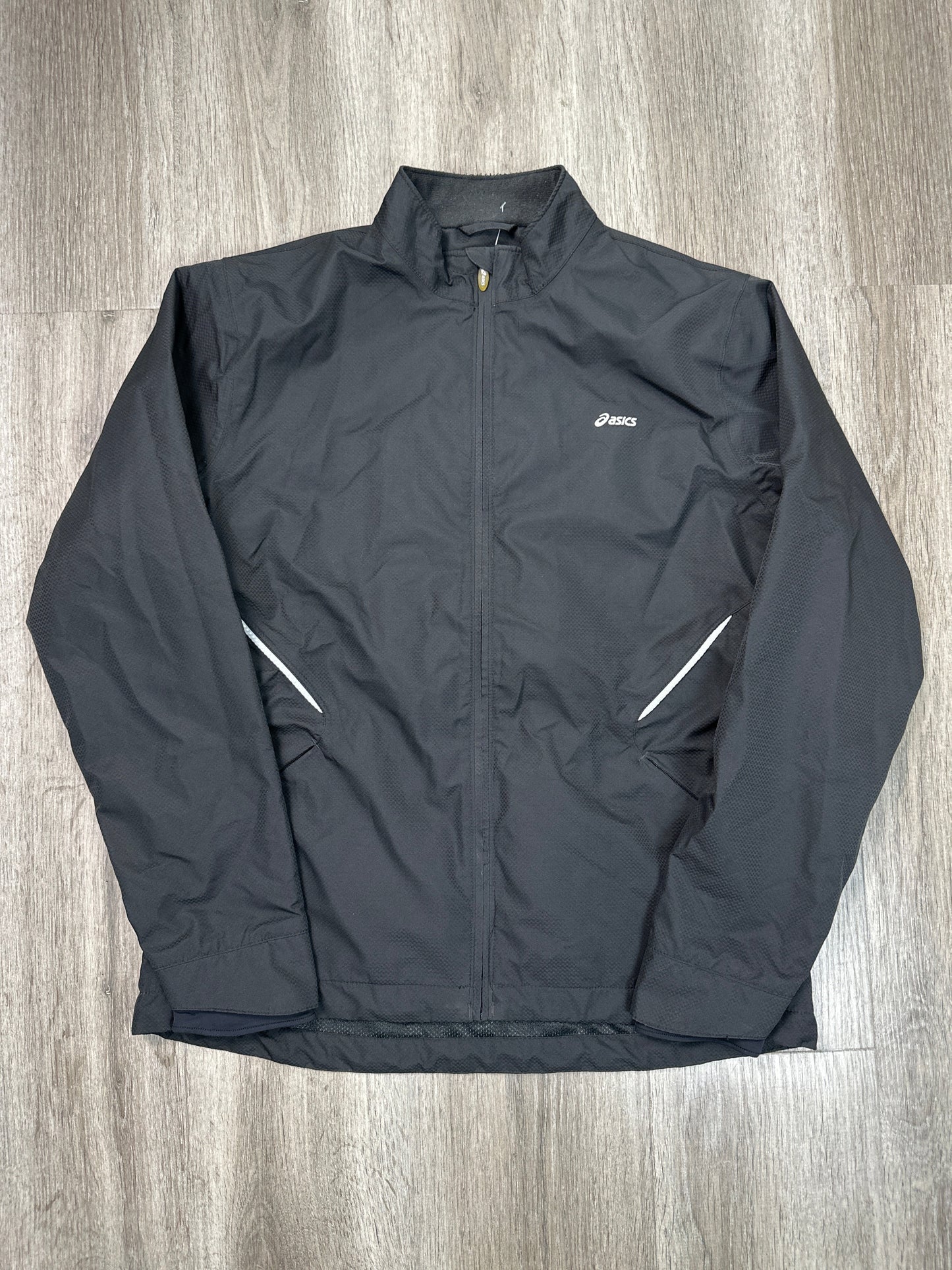 Athletic Jacket By Asics In Black, Size: M