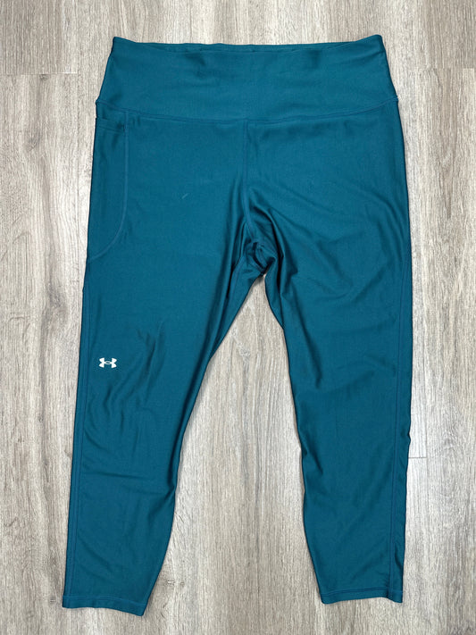 Athletic Leggings By Under Armour In Green, Size: 2x