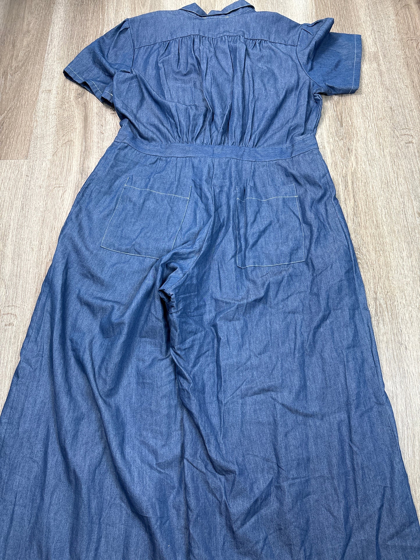 Jumpsuit By Clothes Mentor In Blue Denim, Size: 3x