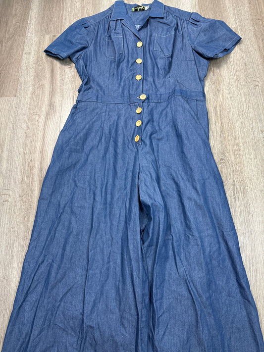 Jumpsuit By Clothes Mentor In Blue Denim, Size: 3x